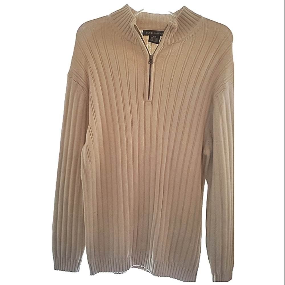 Hathaway 3/4 Zipper Sweater Beige/Cream  Size L